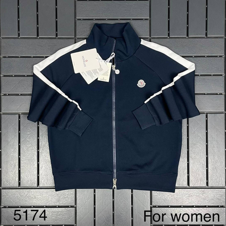 KADIN MONCLER Tam Fermuarlı Sweat (5174-Lacivert)