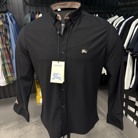 OUTLET ÜRÜNÜ Burberry İthal Kırışmayan Kumaş Gömlek (3911-siyah)