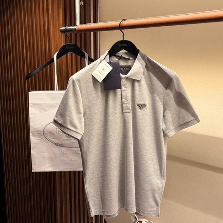 Prada Yeni Logo Polo Yaka (3322-Gri)