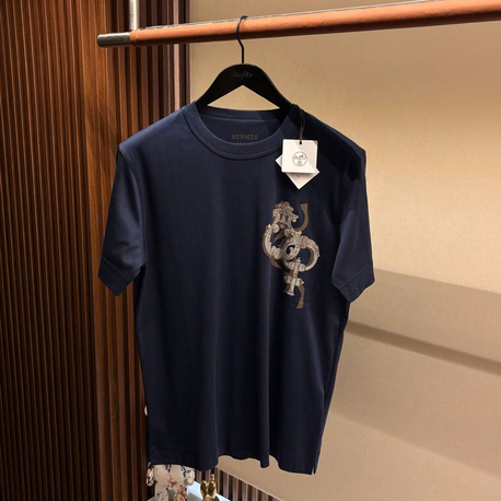 OUTLET ÜRÜNÜ İthal Hermes T-shirt (4568-Lacivert)