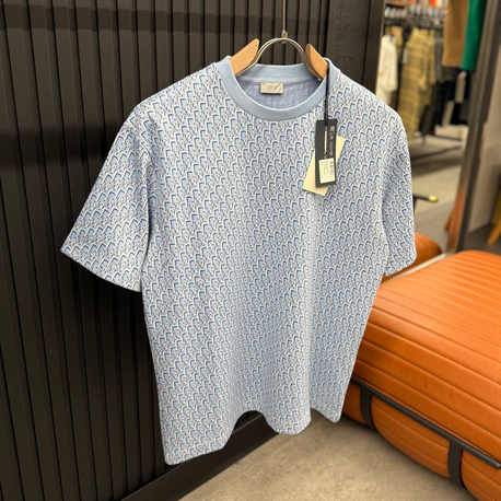 İthal Monogram Desenli Dior t-shirt  (53171-Buz Mavisi)