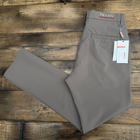Prada Kırışmayan Kumaş Jogger Pantolon(1357-Haki)