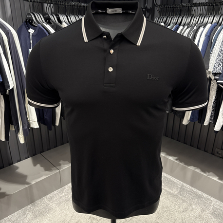 İthal DİOR Polo Yaka Kırışmayan Kumaş (0121-Siyah))