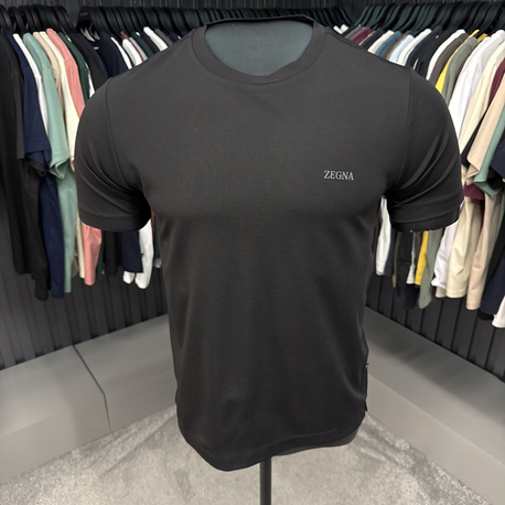 İthal ZEGNA T-shirt Kırışmayan Kumaş (15063-Siyah)