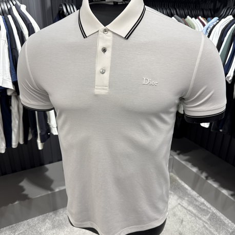 İthal DİOR Polo Yaka Kırışmayan Kumaş (0121-Beyaz))