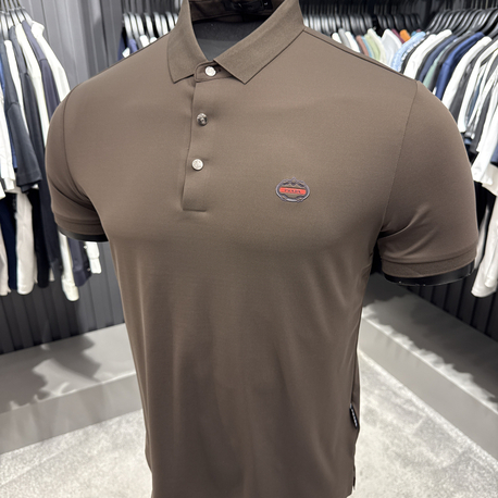 İthal PRADA Polo Yaka Kırışmayan Kumaş (0120-Kahve)