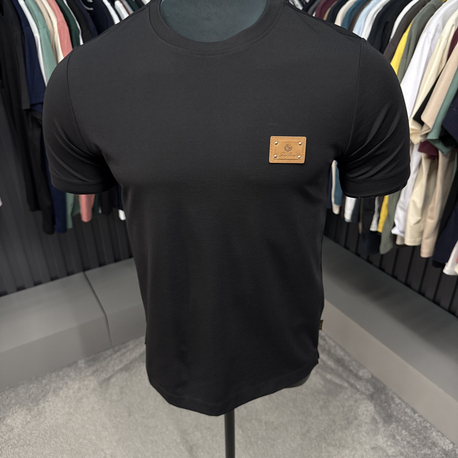 İthal Loro Piano T-shirt Kırışmayan Kumaş (15053-Siyah)