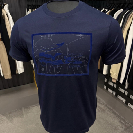 Süet Baskılı T-shirt (26108-Lacivert)