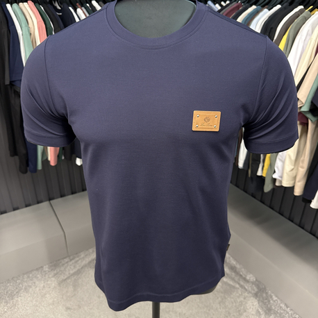 İthal Loro Piano T-shirt Kırışmayan Kumaş (15053-Lacivert)
