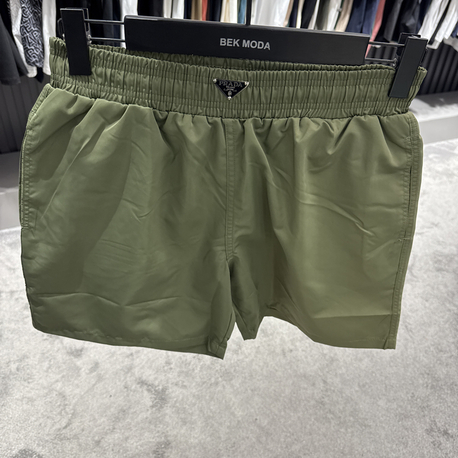 Prada Demir Logo Deniz Şortu (Haki)