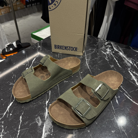 Birkenstock Arizona Süet Çift Toka (Haki)
