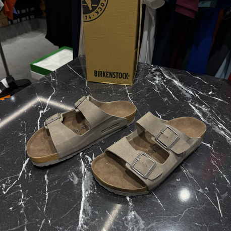 Birkenstock Arizona Süet Çift Toka (Vizon)