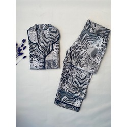 Zebra Desen Saten Pijama Takımı