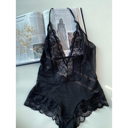 ‘Abella’ Dantelli Siyah Bodysuit