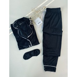Siyah Kadife Pijama Takımı