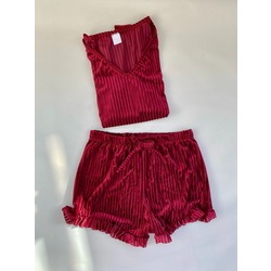 Kırmızı Fitili Pijama Takımı 