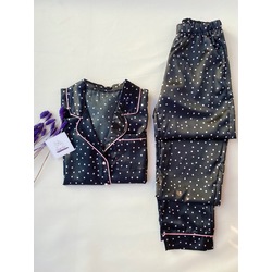 Puantiyeli Saten Pijama Takımı