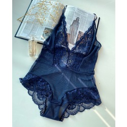 ‘Abella’ Dantelli Lacivert Bodysuit 