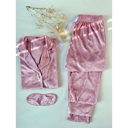 Pudra Kadife Pijama Takımı