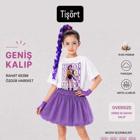 kpop rumi baskı tişört