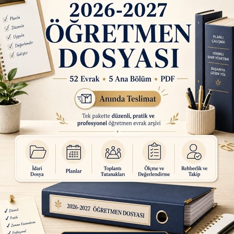 2026-2027 ÖĞRETMEN DOSYASI (52 Evrak | 5 Ana Bölüm) | PDF | Dijital Ürün