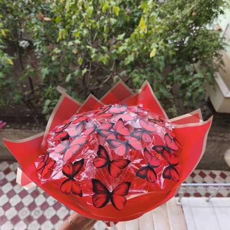 LED ışıklı kelebek buketi 