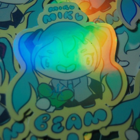 HOLOGRAFİK Su Geçirmez Miku Beam Sticker