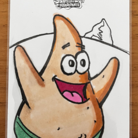 Sponge Bob - Topps Chrome - Patrick 1/1 imzalı sketch kart