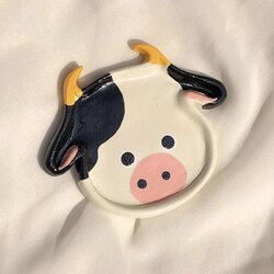 cow ceramic organizer