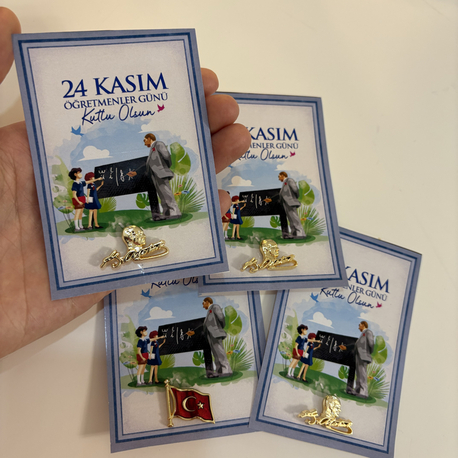 Öğretmenler günü kartı rozet 