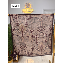 HİNT İPEK Etnik Desen Vual İpek Eşarp (12 RENK) 1047
