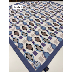 LEVİRDOR Pastel Geometrik Desen Violet Eşarp (11 RENK) 1065