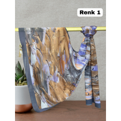 Pastel Desen Bambu Kraş Şal (15 Renk) 1085