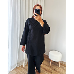 Bağlamalı Keten Takım