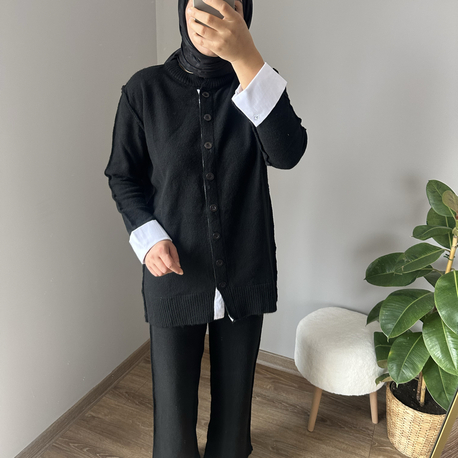 siyah triko casual takım