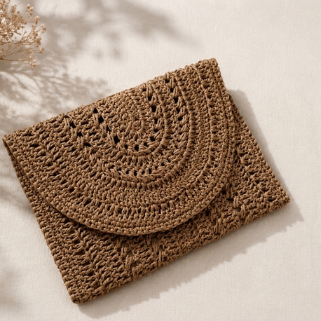 desenli hasır clutch çanta