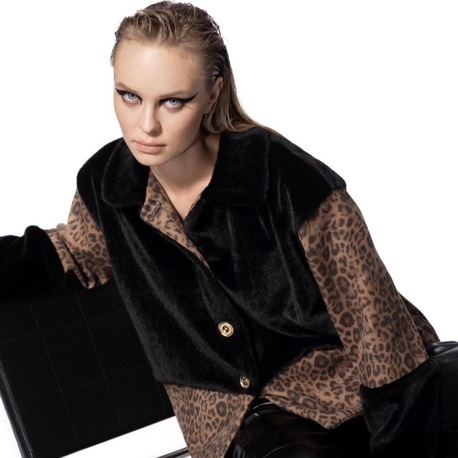 Leopar Kürklü Mont Redapple