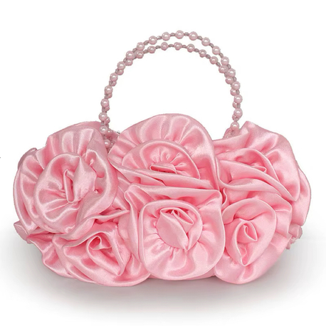 Pembe Rose Amour Özel Tasarım Vintage İnci Askılı Çanta Mor