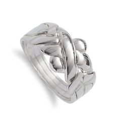 925k silver 4 band puzzle ring	