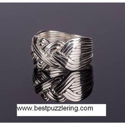 925k silver 12 band heavy puzzle ring