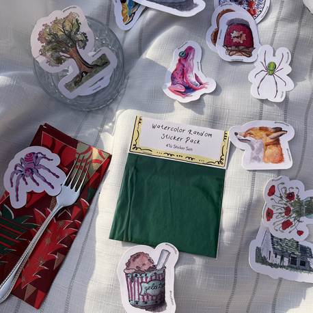 Watercolor Random Sticker Pack - 4’lü Karışık Sticker Seti