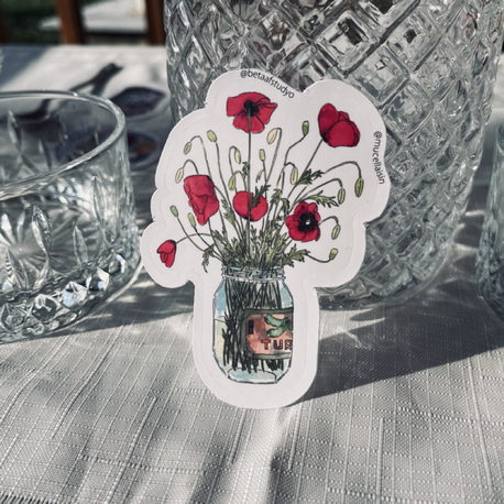 Büyük Boy Tekli Sticker - Gelincikler