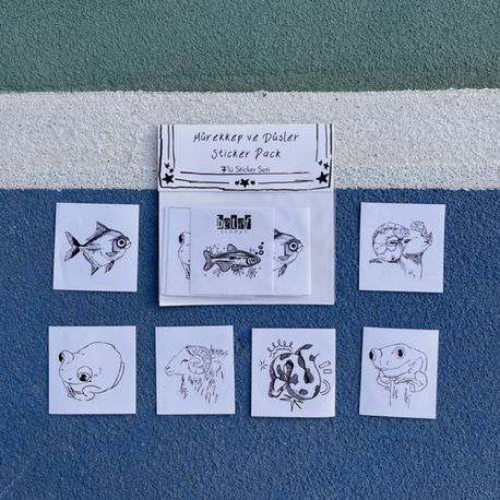 Sticker 7'li Set – Mürekkep ve Düşler