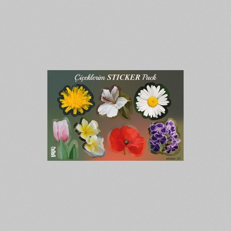 Çiçekler Sticker Pack | Dekoratif Çiçek Sticker Seti (15x10 cm)