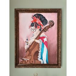 Kübalı Kadın Yağlı Boya Tablo