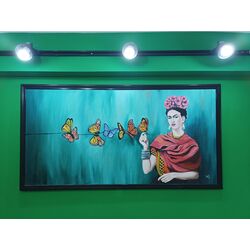 Frida Kahlo ve Kelebekler Yağlı Boya Tablo