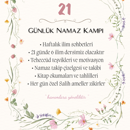 21 Günlük Namaz Kampı 