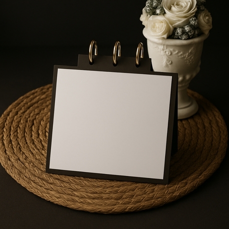 Foto Temalı Siyah Çerçeveli Defter