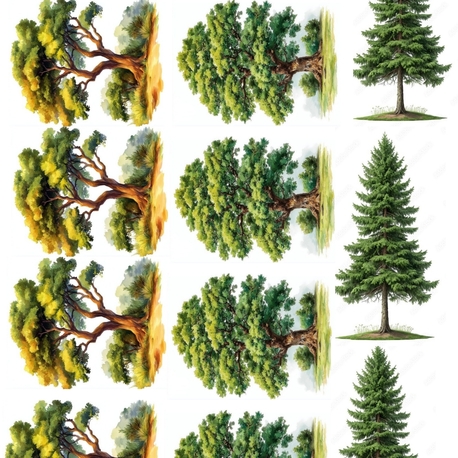 Büyük Ağaçlar Set Pet sticker 4sayfa (a4)