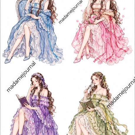 Prenses karakter 8adet sticker a6